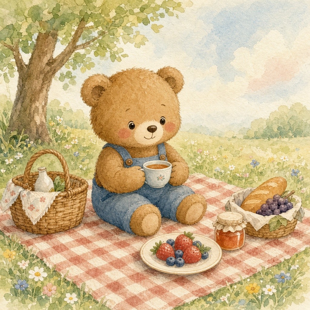 Storybook watercolor style example